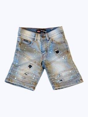 Phat Farm Blue Distress Kids Shorts Size 2t Or 3t See Measurements Rip + Repair